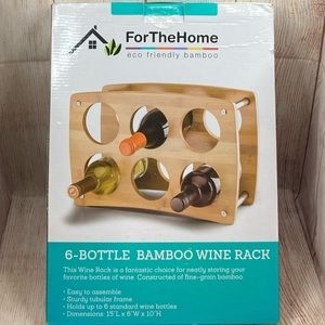 Wine Rack 6-Bottle Bamboo For The Home